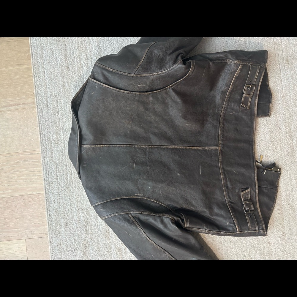 Mango sold out leather jacket as seen on Gigi Hadid.